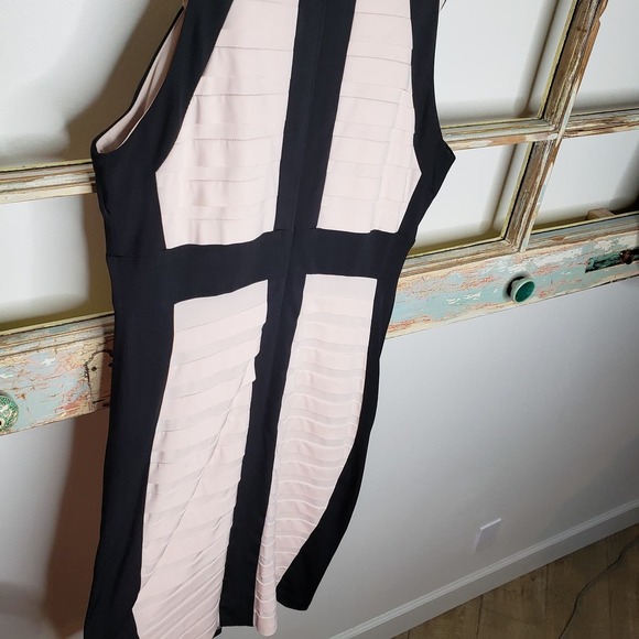 JAX Nude/black Color Block Bodycon Dress Ladies size 10 - Picture 9 of 10